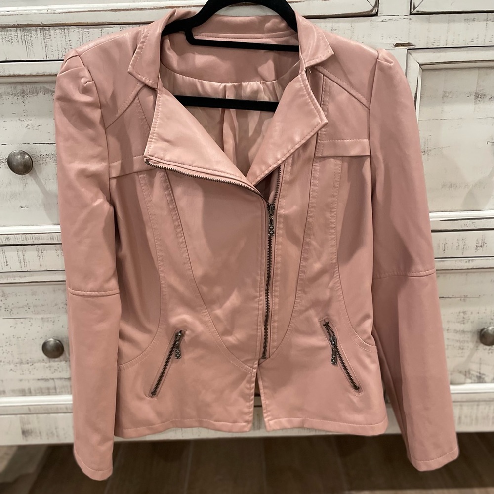 Small pink, leather jacket